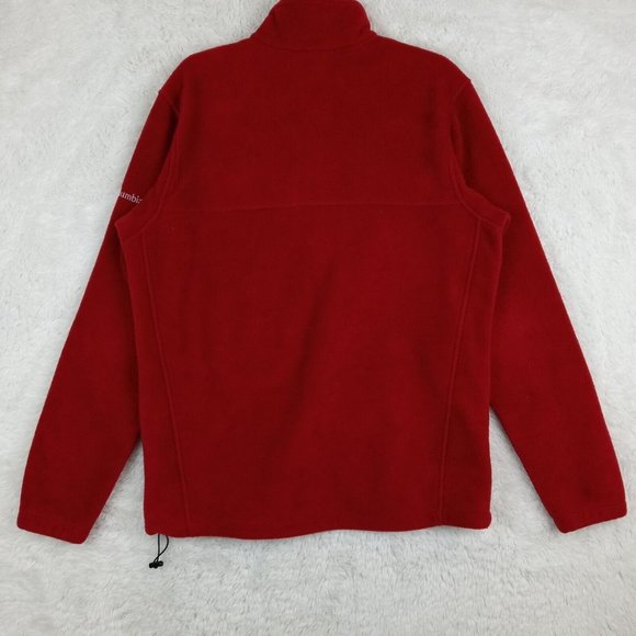SC Columbia Mens Jacket Fleece Red Embroidered Logo Full Zip Large - Picture 2 of 12